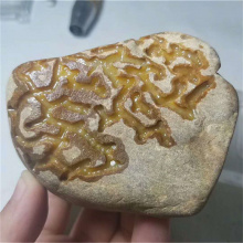 琳轩天然缅甸翡翠原石毛料玉石直播拍卖大马坎开窗冰黄翡
