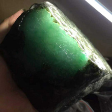 琳轩天然缅甸翡翠原石毛料玉石直播拍卖莫莫亮正冰飘绿花