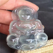 琳轩天然缅甸翡翠A货玉石珠宝直播拍卖冰种起光观音品相好起胶