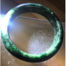琳轩天然缅甸翡翠A货飘绿花手镯